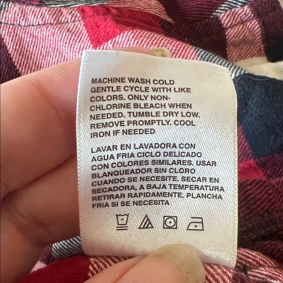 Wrangler Western Long Sleeve Red and Black Plaid Flannel Shirt 100% Cotton 12M - Picture 9 of 9